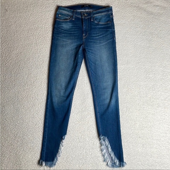 Hudson Denim Jeans Nico Super Skinny Frayed Raw Hem Size 27 x 28 - Picture 8 of 14